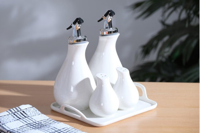 ACR ACR 5 Delig Olie & Azijn Set Met Porseleinen Dienblad