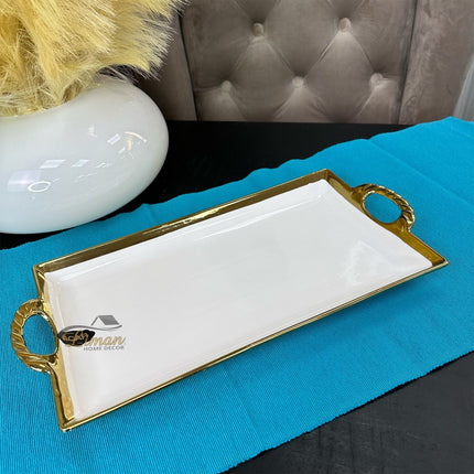 ACR ACR Stripe Rechthoek Dienblad 40 X 20 cm Goud