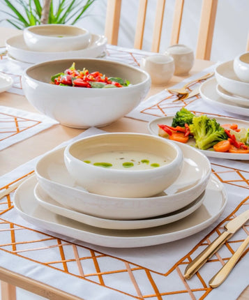 ACR Liman New Cupido Beige Serviesset 29 Delig | 6 Persoons (Barles) | Japandi Organisch Vorm