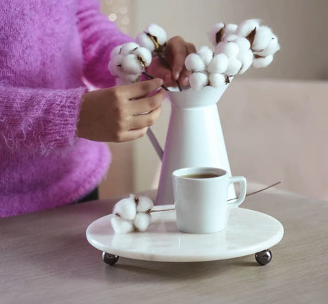 AKAYEV MARMER SERVEERSCHAAL 25CM ZWART