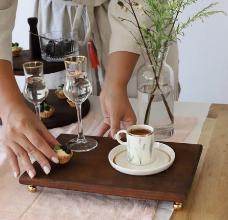 AKAYEV WOOD 30 X 20 CM SERVEERSCHAAL GOLD