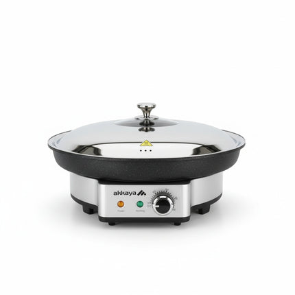 Akkaya Akkaya Steinrapen Elektrische Pizza- & Tafeloven – Anti-aanbak – Veelzijdig Koken voor Pizza / Pannenkoeken