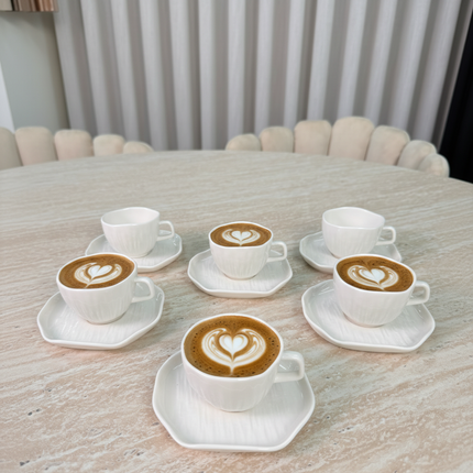 Bavary Linea Koffieset 12 Delig | 6 Persoons Wit