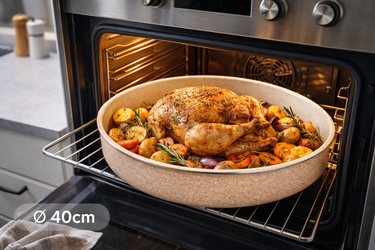Bavary Rond Ovenschaal Graniet Beige 40cm