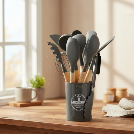 Bavary Silikon Keukengereiset 6 Delig Antraciet