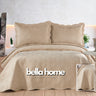 Bella Bella Home Arzen fluweel Bedsprei 2 persoons beige