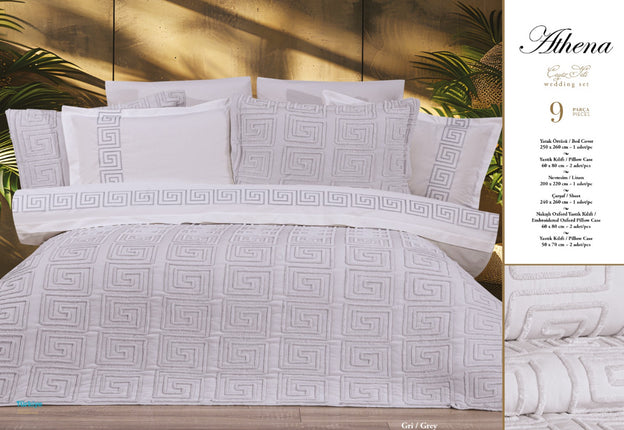 Bella Bella Home Athena Spreiset 9 delig Grijs