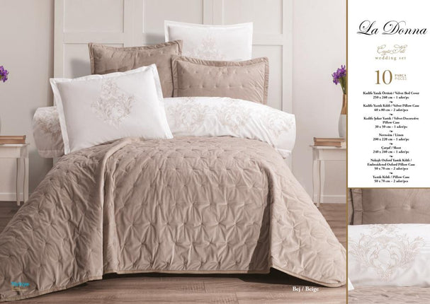 Bella Bella Home Donna Spreiset 10 delig Beige