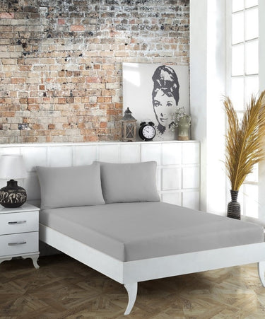 Bella Bella home ranforce Katoenen Hoeslaken set grijs