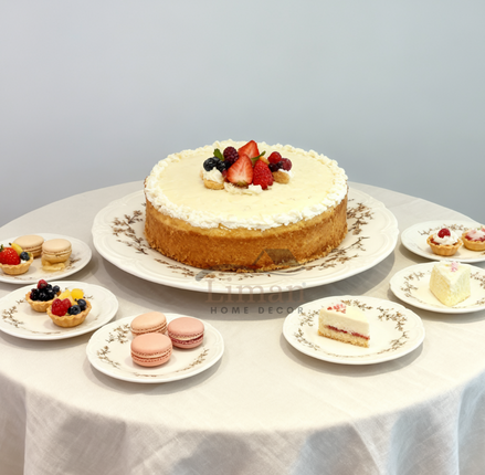 BonBistro Retro brown flower Gebaksset 7 Delig