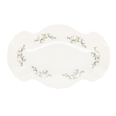 BonBistro Serveerschaal 39x25cm brown flower Retro