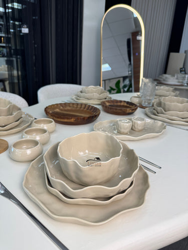 BRICARD PORCELAIN Angles Servies set 27 delig | 6 persoons Taupe
