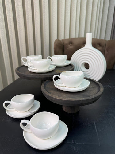 BRICARD PORCELAIN Barles / Cupido White Espressoset 12 Delig | 6 Persoons