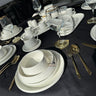 BRICARD PORCELAIN Bellon Servies set 27 delig | 6 persoons Wit Relief