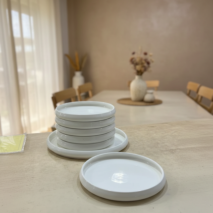 BRICARD PORCELAIN Bondy White Gebaksset 7 Delig | 6 persoons