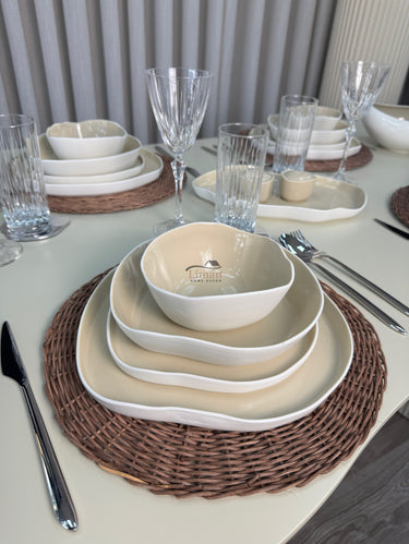 BRICARD PORCELAIN Bonnes Servies set 27 delig | 6 persoons Taupe
