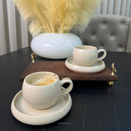 BRICARD PORCELAIN BRICARD BONDY KOFFIESET 4 DELIG | 2 PEROONS Taupe