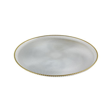 BRICARD PORCELAIN BRICARD JEST TRANSPARANT - GOUD ONDERBORD 32CM PER STUK