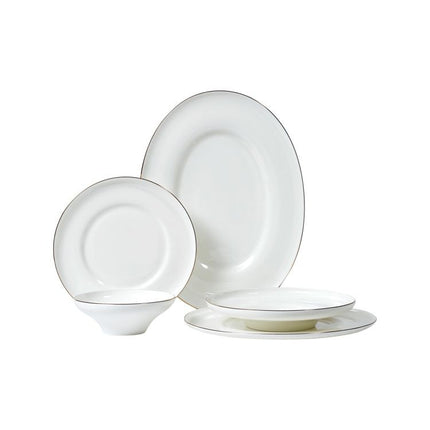 BRICARD PORCELAIN BRICARD MACON DINNER SET WIT-GOUD 25-DELIG | 6 PERSOONS