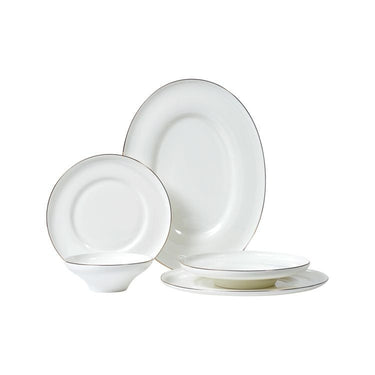 BRICARD PORCELAIN BRICARD MACON DINNER SET WIT-GOUD 25-DELIG | 6 PERSOONS