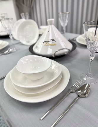 BRICARD PORCELAIN BRICARD REVEL DINNER SET 6 PERSOONS | 25-DELIG WIT