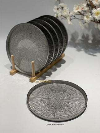 BRICARD PORCELAIN BRICARD REXY BORD | 21 CM ZILVER ( 1 DELIG )