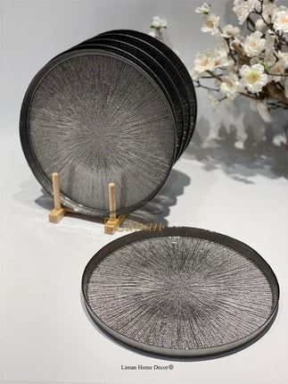 BRICARD PORCELAIN BRICARD REXY BORD | 28 CM ZILVER ( 6 DELIG )