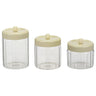 BRICARD PORCELAIN Osera Bewaardozen- / Kruidenpotten / Voorraadbussenset 3 Delig | Cream