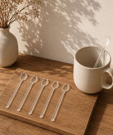 BVR Glazen ( Latte ) Lepels | Set van 6 | 17,3 cm
