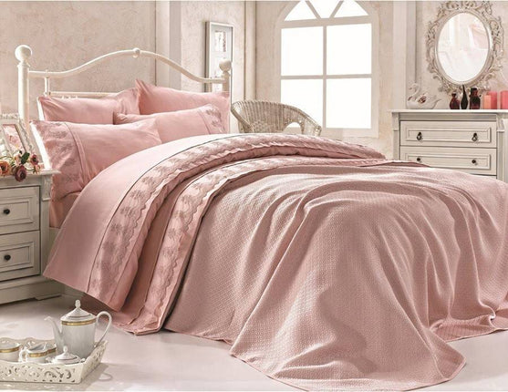 Cemil Ipekci CEMIL IPEKCI LOREN 9-DELIG BEDSPREI SET ROSE