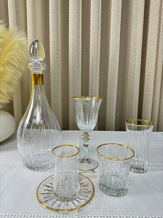 Esco ESCO ISIK GLAZEN SET MET KARAAF GOLD 31-DELIG