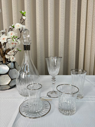 Esco ESCO ISIK GLAZEN SET MET KARAAF ZILVER 31-DELIG