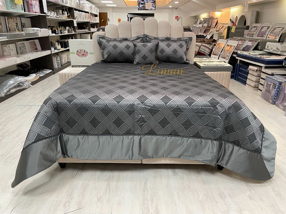 IPEKCE Ipekce Class Bedspreiset 4 Delig Antraciet