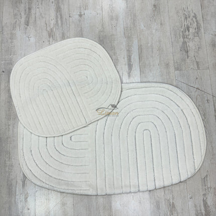 IPEKCE IPEKCE Ovaal Japandi Badmatset Cream