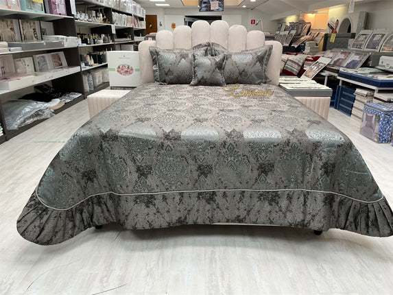 IPEKCE Ipekce Serenay Bedspreiset 4 Delig Grijs - Groen