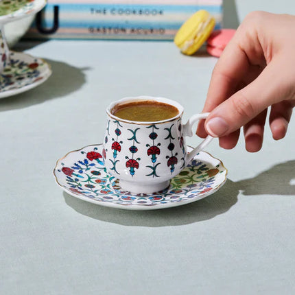 KARACA Karaca Ebruli Espressoset 12 Delig | 6 Persoons Multicolor
