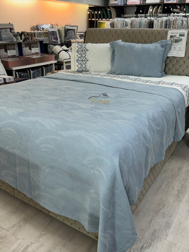 KARACA Karaca Home Blanche Waffle Bedspreiset Blauw