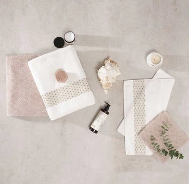 KARACA Karaca Home Lossi Offwhite-Beige Handdoek set 4 Delig