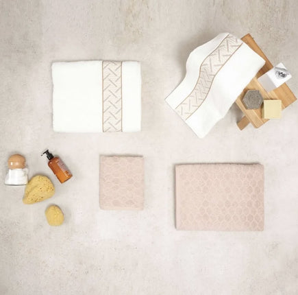 KARACA Karaca Home Mencia Offwhite-Beige Handdoek set 4 Delig