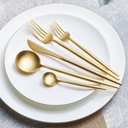 KARACA Karaca Jupiter Matte Gold Bestekset 60 Delig | 12 Persoons
