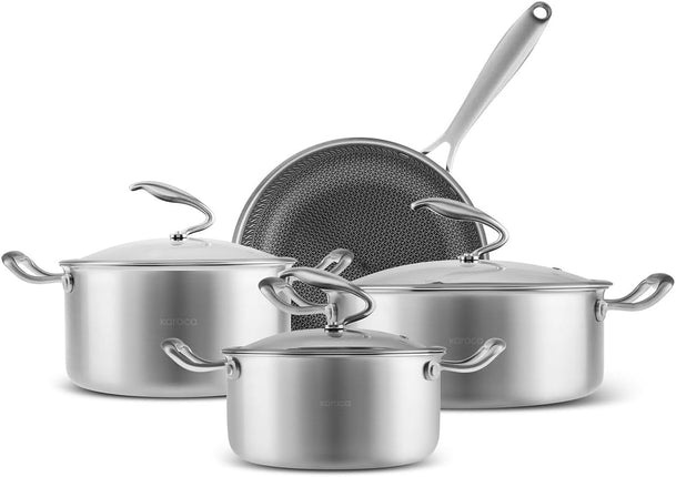 KARACA Karaca PowerSteel 316+ 3Ply Steel Pannenset 7 Delig