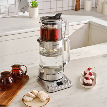 KARACA Karaca Refika XL glazen theemaker Chroom