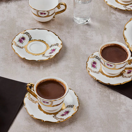 KARACA KARACA ROYAL BONE ELIZABETH ESPRESSOSET 12 DELIG |6 PERSOONS