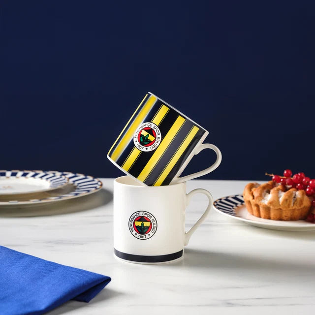 Karaca x Fenerbahçe Lizenzierte Tassen für 2 Personen – 230 ml – Liman Home Decor