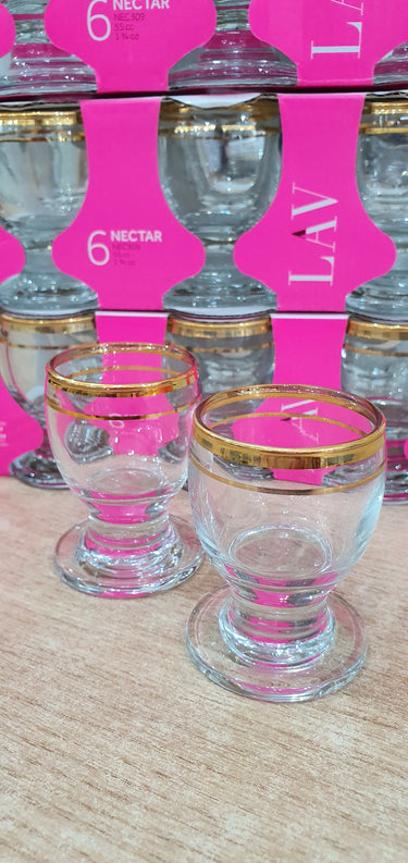 LAV LAV NECTAR 6 DELIG GLAZEN GOUD 55 Cl