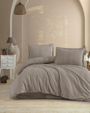 Lavella TAYLA DEKBEDOVERTREKSET | TAUPE 200X220 CM 4-DELIG