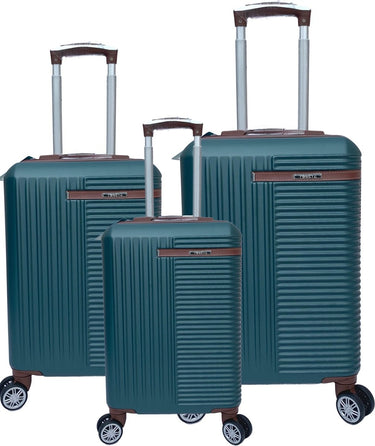 Liman Home Decor - Liman Online 3-delig Kofferset - Groen Handbagage - Verrijdbaar op 4 Wielen - Stevig ABS - TSA Slot -Lichtgewicht, Trolley