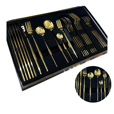 Liman Home Decor - Liman Online Bestekset 36-delig 6-persoons inox goud - RB - 18-10