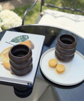 Liman Home Decor - Liman Online Bobble keramieken Mok Matt Mocha | 2 Delig