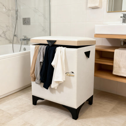 Liman Home Decor - Liman Online ELEGANCE WASMAND / OPBERGMAND WIT